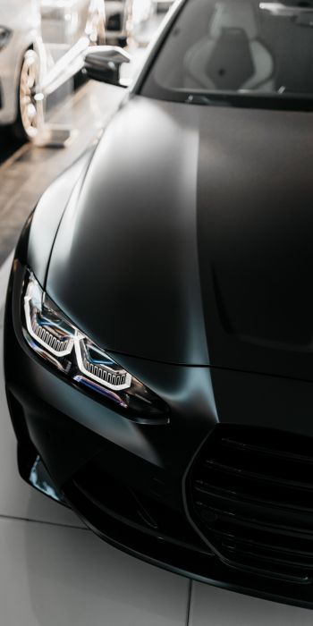 BMW M4, black, headlight Wallpaper 720x1440