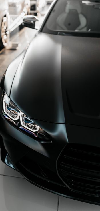 BMW M4, black, headlight Wallpaper 1080x2280