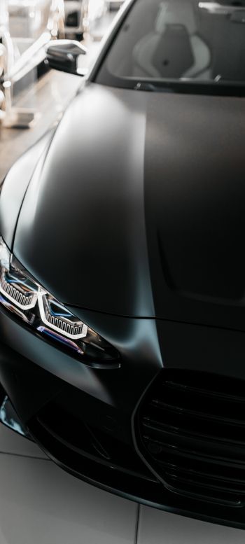 BMW M4, black, headlight Wallpaper 1440x3200