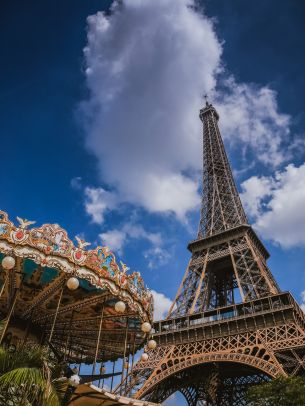 Eiffel Tower, Paris, France Wallpaper 1620x2160