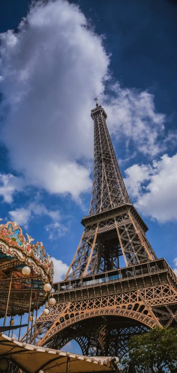 Обои 1080x2280 Эйфелева башня, Париж, Франция