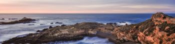 Point Lobos, sea, shore Wallpaper 1590x400