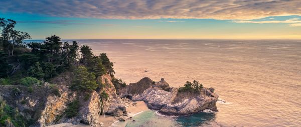 Big-Sur, sea, shore Wallpaper 2560x1080