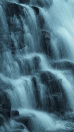 waterfall, river, dark Wallpaper 640x1136