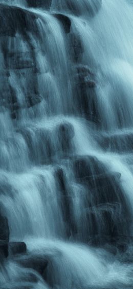 waterfall, river, dark Wallpaper 1284x2778