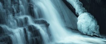 waterfall, river, dark Wallpaper 2560x1080