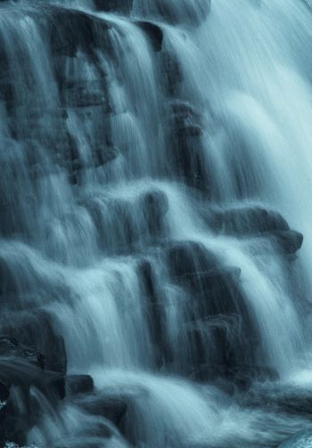 waterfall, river, dark Wallpaper 1640x2360
