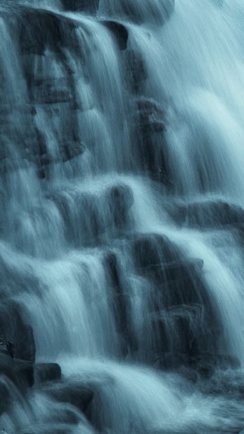 waterfall, river, dark Wallpaper 1080x1920