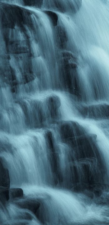 waterfall, river, dark Wallpaper 1440x2960