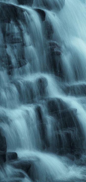 waterfall, river, dark Wallpaper 1440x3040