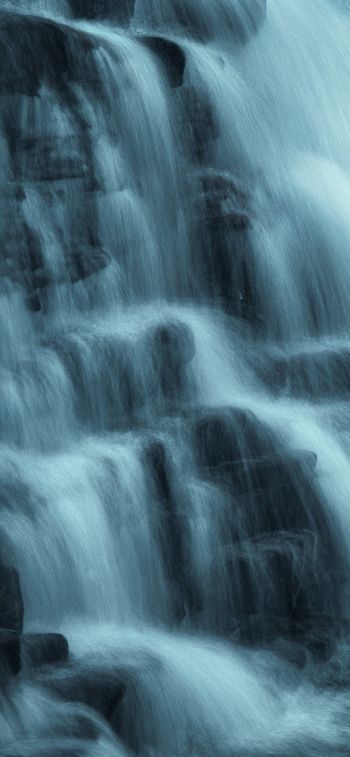 waterfall, river, dark Wallpaper 1170x2532