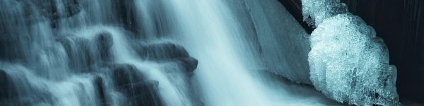 waterfall, river, dark Wallpaper 1590x400