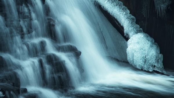 waterfall, river, dark Wallpaper 1366x768