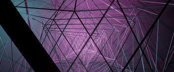 abstraction, 3D, purple Wallpaper 3440x1440