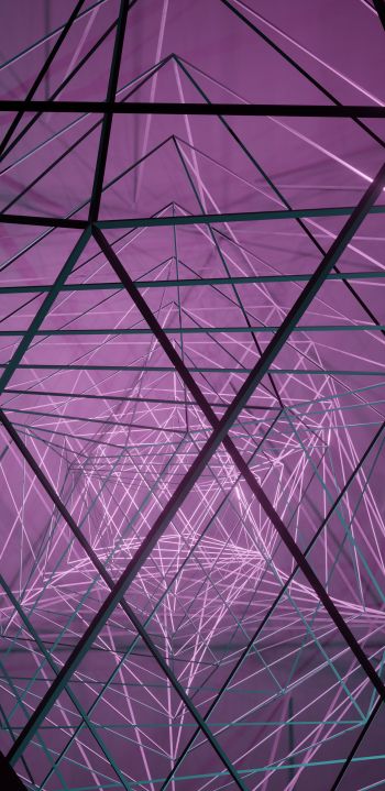 abstraction, 3D, purple Wallpaper 1080x2220