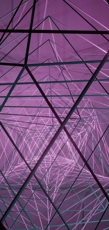 abstraction, 3D, purple Wallpaper 1080x2280