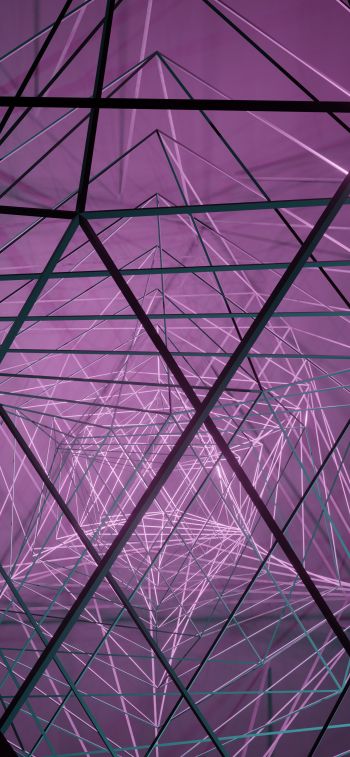 abstraction, 3D, purple Wallpaper 828x1792