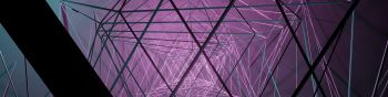 abstraction, 3D, purple Wallpaper 1590x400