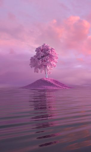 tree, pink Wallpaper 1200x2000