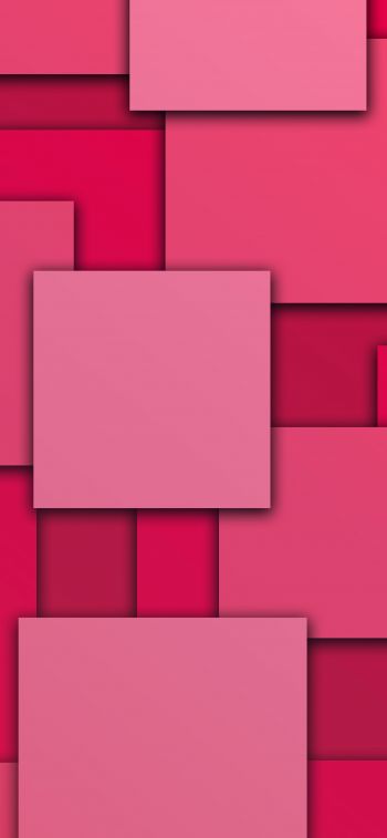 Обои 1125x2436 квадраты, абстракция, розовый