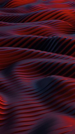 abstraction, red, waves Wallpaper 1440x2560