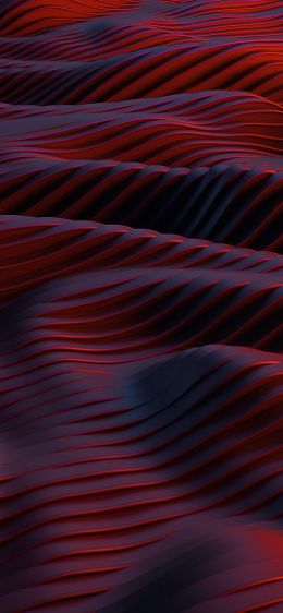 abstraction, red, waves Wallpaper 1125x2436