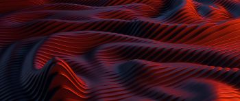 abstraction, red, waves Wallpaper 2560x1080