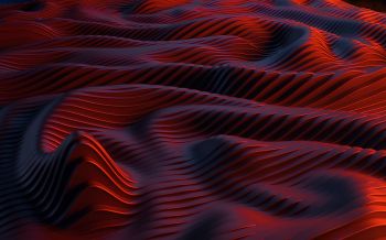 Обои 2560x1600 абстракция, красный, волны