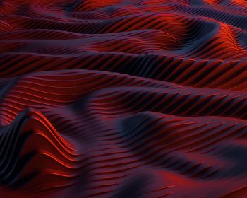 abstraction, red, waves Wallpaper 1280x1024