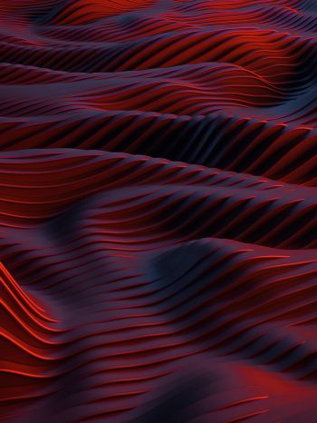 abstraction, red, waves Wallpaper 1620x2160