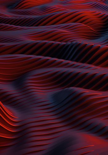 abstraction, red, waves Wallpaper 1668x2388