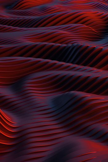 abstraction, red, waves Wallpaper 640x960