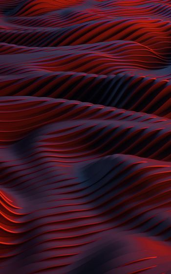 abstraction, red, waves Wallpaper 1752x2800
