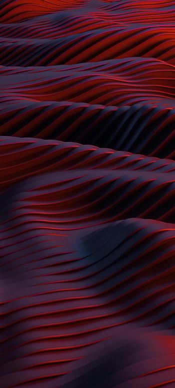 abstraction, red, waves Wallpaper 1080x2400