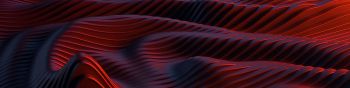 abstraction, red, waves Wallpaper 1590x400