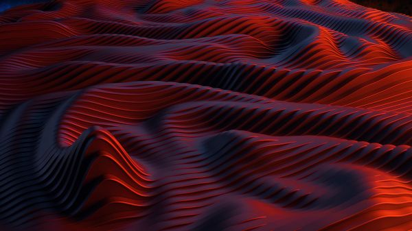 abstraction, red, waves Wallpaper 1920x1080