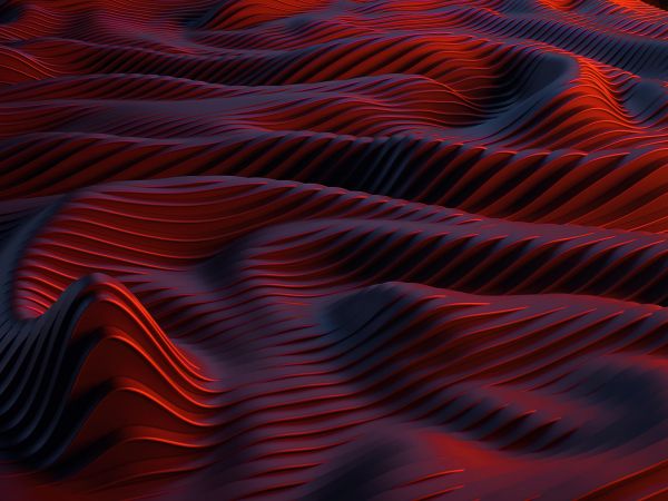 abstraction, red, waves Wallpaper 1024x768