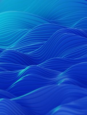 abstraction, waves, blue Wallpaper 1668x2224