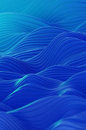 abstraction, waves, blue Wallpaper 640x960