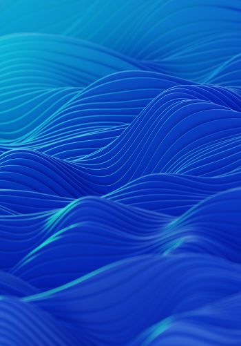 abstraction, waves, blue Wallpaper 1668x2388