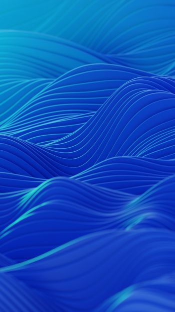 abstraction, waves, blue Wallpaper 640x1136
