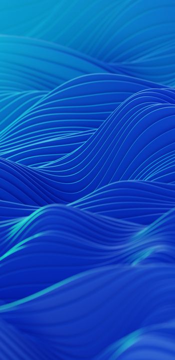 abstraction, waves, blue Wallpaper 1440x2960