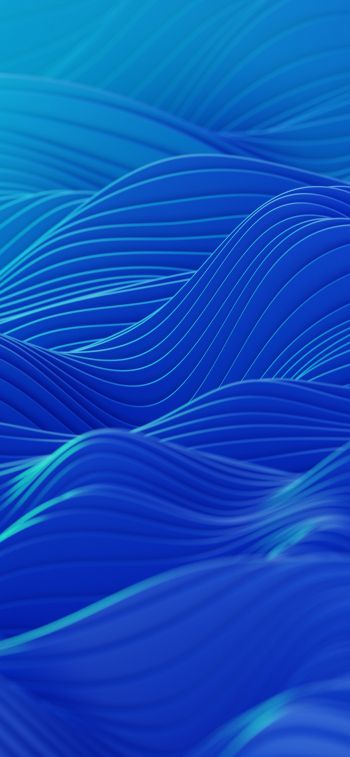 abstraction, waves, blue Wallpaper 1242x2688