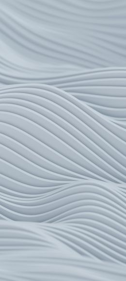 Обои 720x1600 абстракция, волны, белый