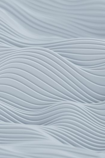 abstraction, waves, white Wallpaper 640x960