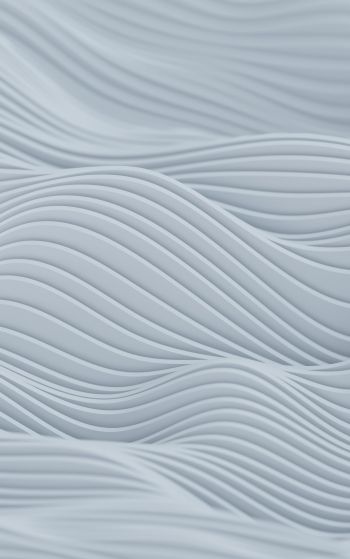 abstraction, waves, white Wallpaper 1752x2800
