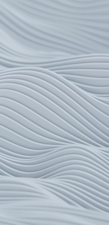 Обои 1080x2220 абстракция, волны, белый