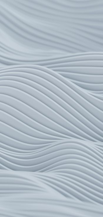 abstraction, waves, white Wallpaper 1440x3040