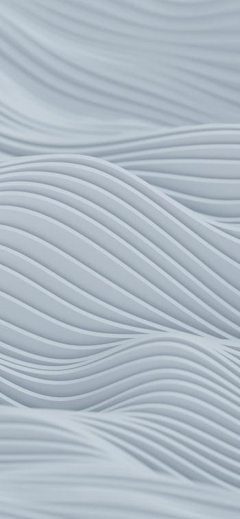 abstraction, waves, white Wallpaper 1170x2532
