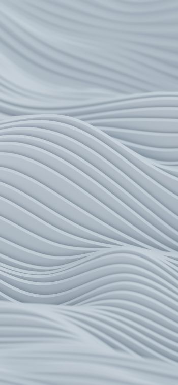 abstraction, waves, white Wallpaper 1080x2340